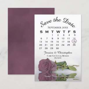 Reserva La Fecha Elegante calendario de Boda rosa de Mauve y polvor