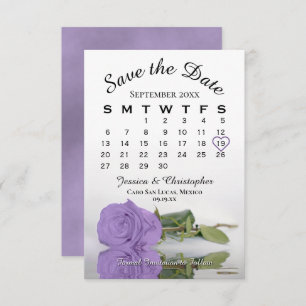 Reserva La Fecha Elegante calendario de Boda Rosa morado de Lavanda
