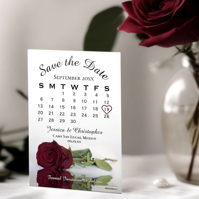 Reserva La Fecha Elegante calendario de Bodas románticos Rosas de B (Subido por el creador)