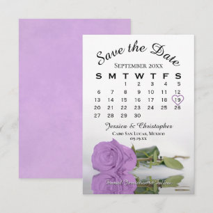 Reserva La Fecha Elegante calendario Rosa púrpura Lilac Boda