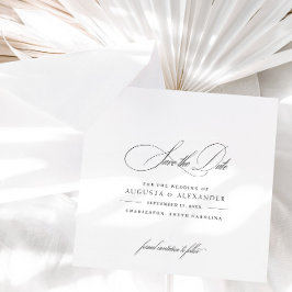 Reserva La Fecha Elegante caligrafía blanco y negro