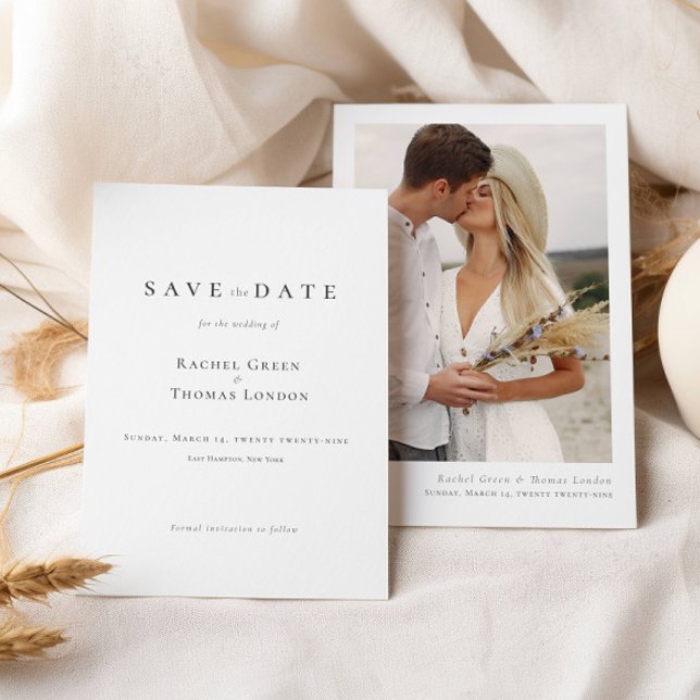 Reserva La Fecha Elegante caligrafía Boda de fotografía blanco negr (Subido por el creador)