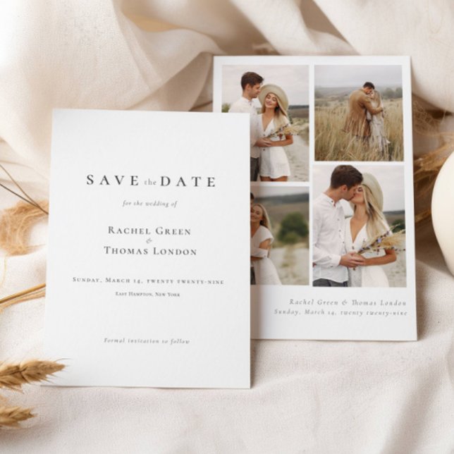 Reserva La Fecha Elegante caligrafía Boda de fotografías en blanco  (Subido por el creador)