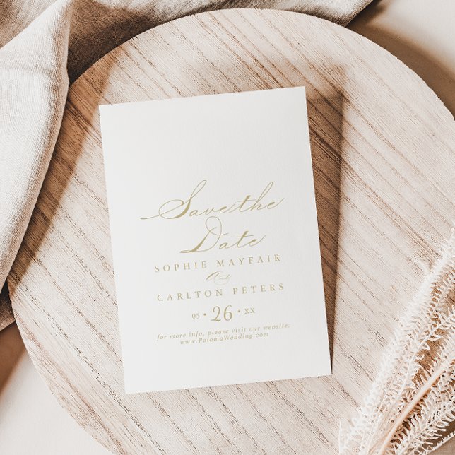 Reserva La Fecha Elegante caligrafía Boda de oro salva la fecha (Subido por el creador)