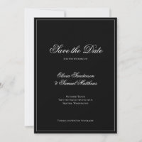 Elegante caligrafía clásica Boda de borde negro