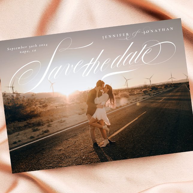 Reserva La Fecha Elegante caligrafía Clásico Código QR Dos Foto (Subido por el creador)