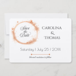 Reserva La Fecha Elegante caligrafía de guion de Boda de arcilla de