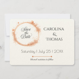 Reserva La Fecha Elegante caligrafía de guion de Boda de arcilla de