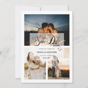 Reserva La Fecha Elegante Caligrafía Efecto de Vellum Falso 3 Foto