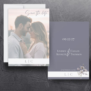 Reserva La Fecha Elegante caligrafía fotográfica desvanecida gris b