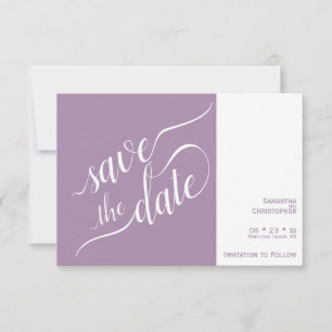 Reserva La Fecha Elegante caligrafía Minimalista Boda de Lavanda