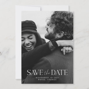 Reserva La Fecha Elegante Caligrafía Minimalista Moderna para Foto