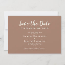 Reserva La Fecha Elegante caligrafía romántica rústica de Mocha Bro