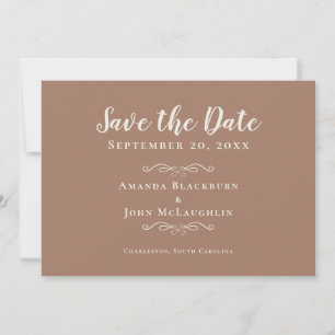 Reserva La Fecha Elegante caligrafía romántica rústica de Mocha Bro