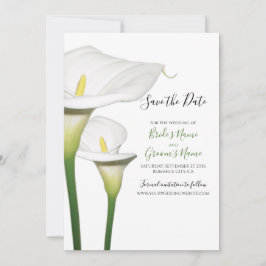 Reserva La Fecha Elegante Calla Blanca Lilies Wedding Save The Date