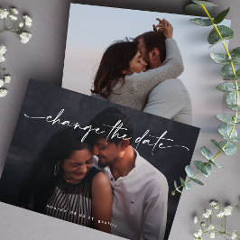 Reserva La Fecha Elegante Cambiar la fecha Multi Photo QR CODE