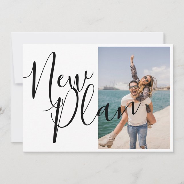 Reserva La Fecha Elegante Cambio de Fecha de la Foto Script (Anverso)