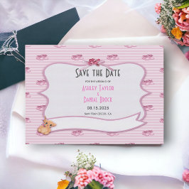Reserva La Fecha Elegante Caprichoso Decorativo Rosa Boda Moderna