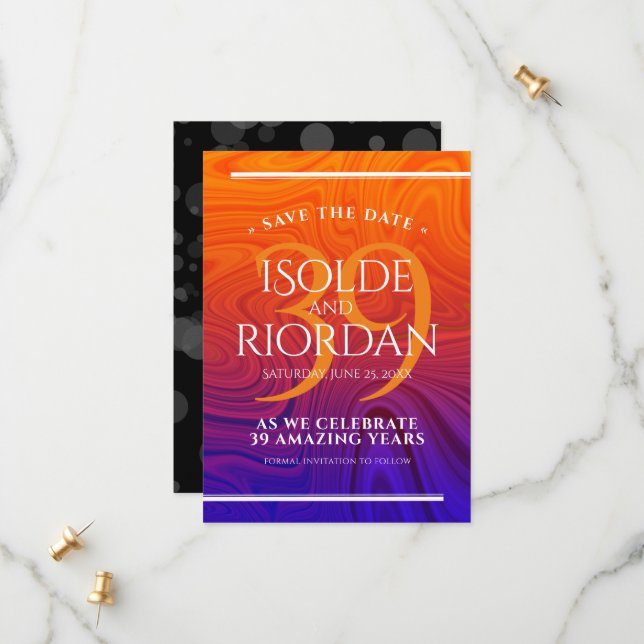 Reserva La Fecha Elegante celebración del Aniversario del Boda Agat (Anverso/Reverso In Situ)