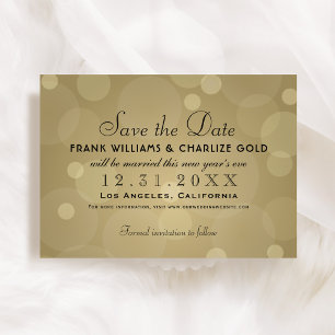 Reserva La Fecha Elegante Champagne Gold y Boda negro