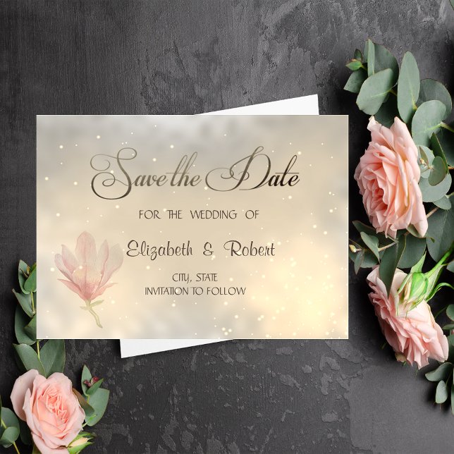 Reserva La Fecha Elegante Chic Magnolia Salvar La Fecha (Subido por el creador)