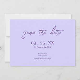 Reserva La Fecha Elegante Chic Morado Lavanda