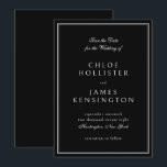 Reserva La Fecha Elegante clásico Boda blanco negro formal<br><div class="desc">Elegante clásico de forma clásica Boda de marco blanco negro formal Guardar la tarjeta de invitación de fecha</div>