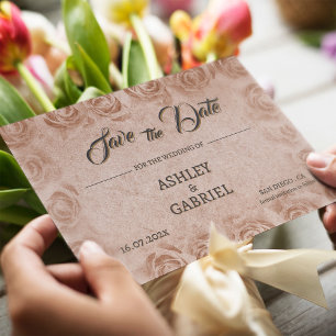 Reserva La Fecha Elegante clásico floral rústico Boda Guardar fecha