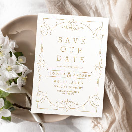 Reserva La Fecha Elegante clásico moderno boda oro guardar la fecha