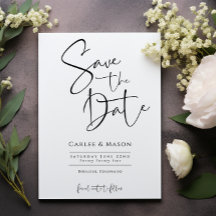 Elegante Clásico Save the Date Negro y Blanco