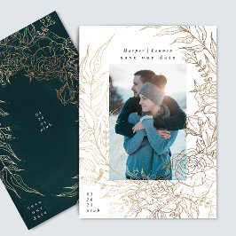 Reserva La Fecha Elegante Clásico Y Moderno Wreath Oro Elegante