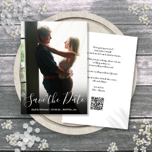 Reserva La Fecha Elegante código QR de foto de escritura para boda