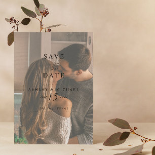 Reserva La Fecha Elegante Código QR en Vellum Foto Acuarela Boda