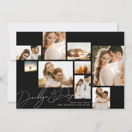 Reserva La Fecha Elegante Collage Qr Code Multi Photo