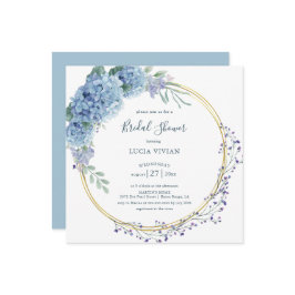 Reserva La Fecha Elegante Dusty Blue Floral Bridal Shower Invitació