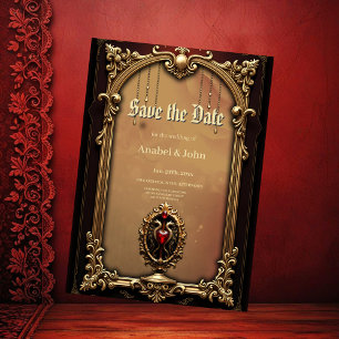 Reserva La Fecha Elegante emblema de lujo del corazón