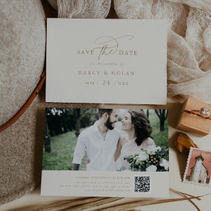 Reserva La Fecha Elegante encanto marfil y boda de oro salvan la fe