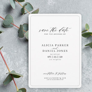 Reserva La Fecha Elegante escritura de caligrafía boda simple
