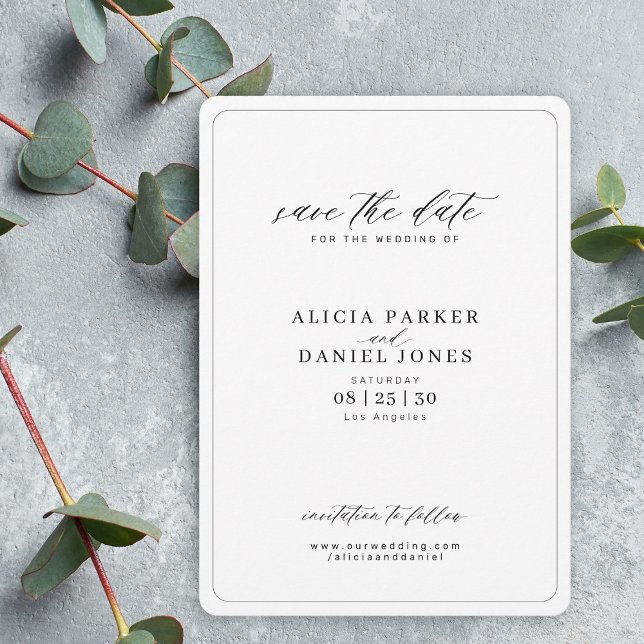 Reserva La Fecha Elegante escritura de caligrafía boda simple (Subido por el creador)