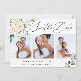 Reserva La Fecha Elegante Eucalipto Rosas Blancas 3 Boda FOTOGRÁFIC