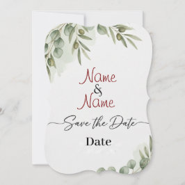 Reserva La Fecha Elegante Eucalyptus acuarela "Save the Date" Card