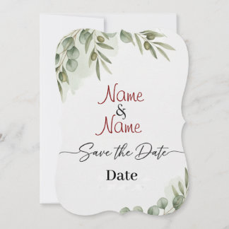 Reserva La Fecha Elegante Eucalyptus acuarela "Save the Date" Card