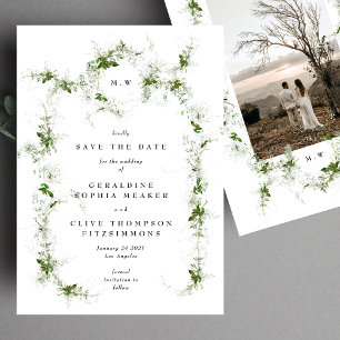 Reserva La Fecha Elegante Eucalyptus Wreath Monograma Boda