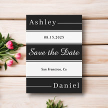 Elegante Fancy Black And White Stripes Moda Boda