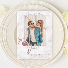 Reserva La Fecha Elegante Faux Rosa Gold Photo Wedding Salva La Fec