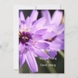 Reserva La Fecha Elegante flor de margarita bonito púrpura salva la