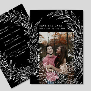 Reserva La Fecha Elegante flor romántica Wreath Boda blanco