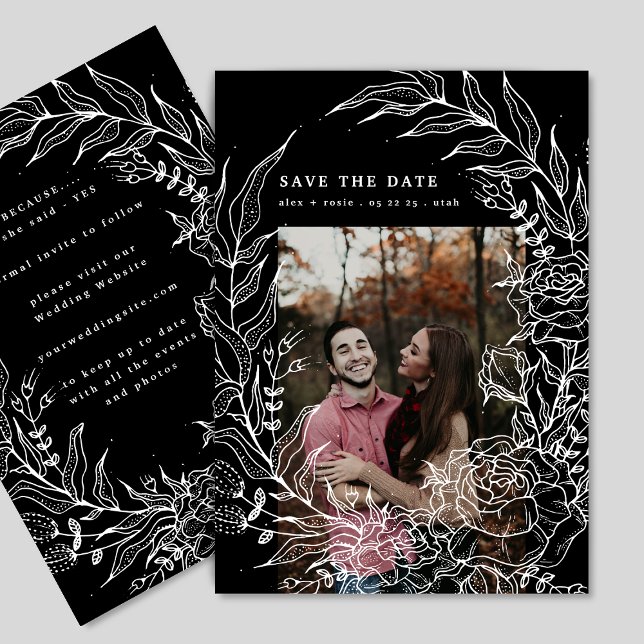 Reserva La Fecha Elegante flor romántica Wreath Boda blanco (Subido por el creador)