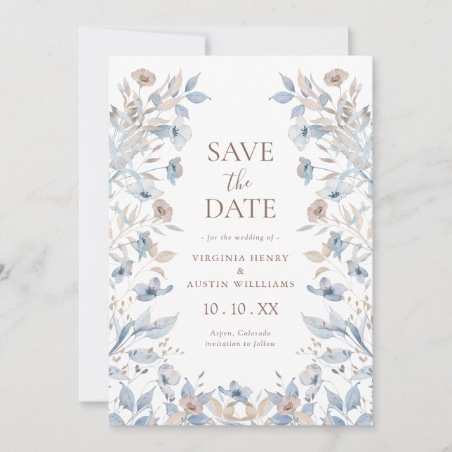 Reserva La Fecha Elegante Floral Boho (Anverso)