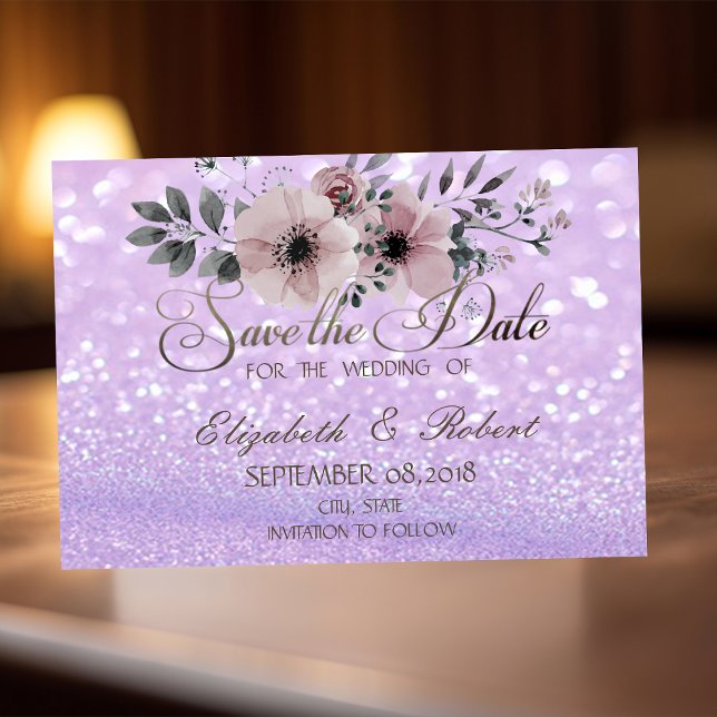 Reserva La Fecha Elegante Floral Bokeh Save The Date (Subido por el creador)
